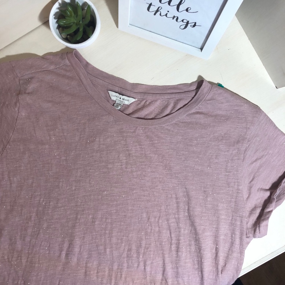 Lucky Brand Sparkle Mauve Tee